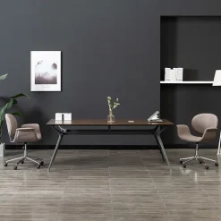 Prolenta Premium - Chaises pivotantes à manger lot de 2 taupe tissu