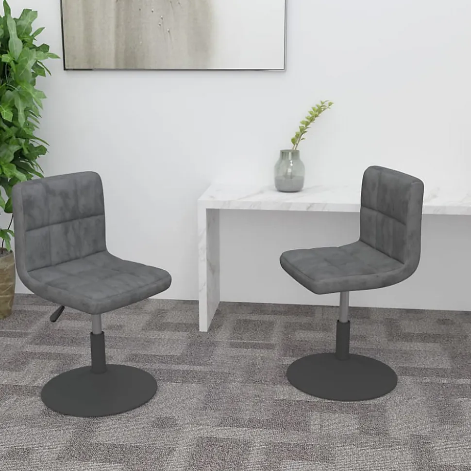 Prolenta Premium - Chaises pivotantes à manger lot de 2 gris foncé velours