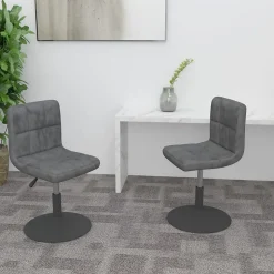 Prolenta Premium - Chaises pivotantes à manger lot de 2 gris foncé velours