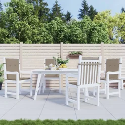 Prolenta Premium - Coussins de chaise de jardin à dossier bas lot de 4 taupe