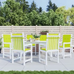 Prolenta Premium - Coussins de chaise de jardin à dossier bas lot de 6 vert vif