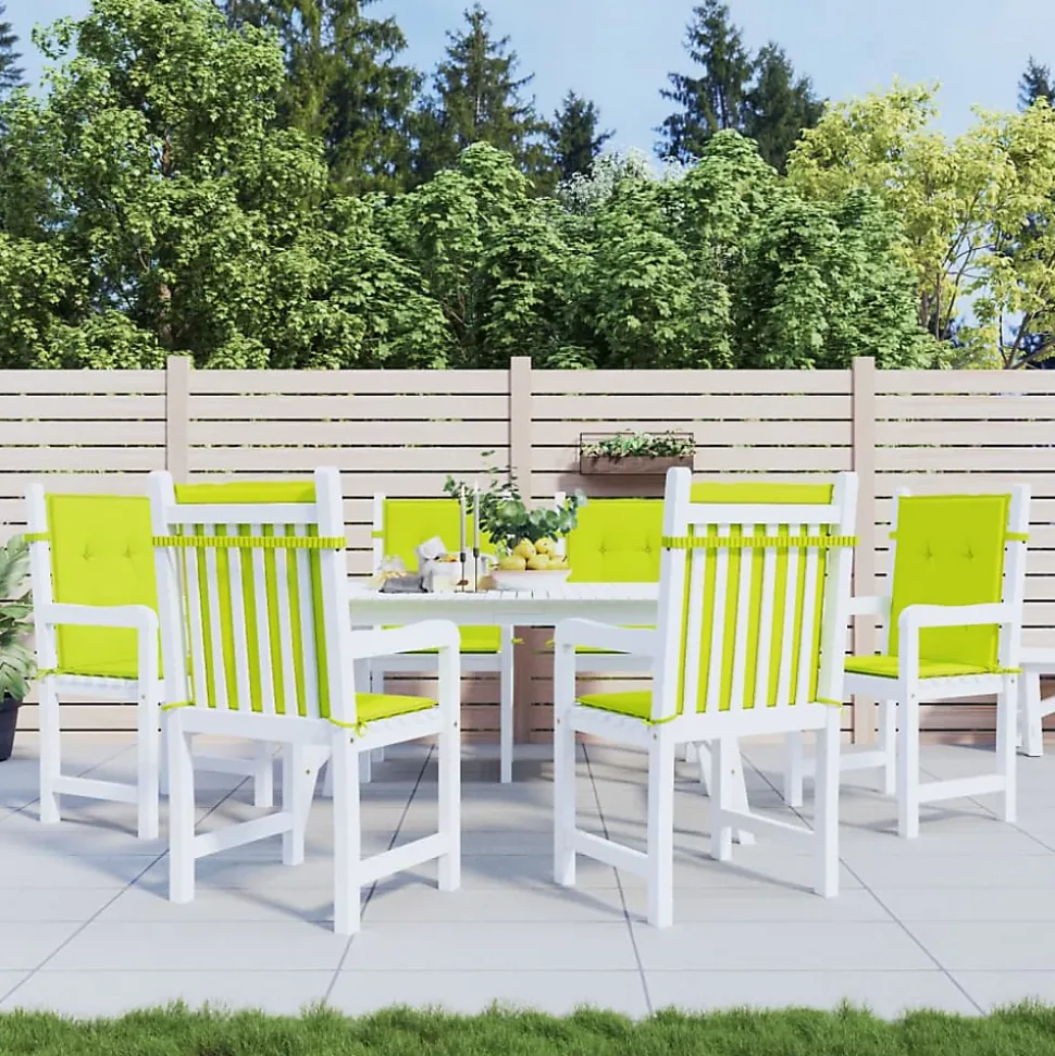 Prolenta Premium - Coussins de chaise de jardin à dossier bas lot de 6 vert vif
