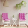 Prolenta Premium - Coussins de chaise à dossier bas lot de 2 rose tissu oxford