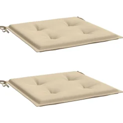 Prolenta Premium - Coussins de chaise de jardin lot de 2 beige 50x50x3 cm