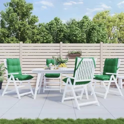 Prolenta Premium - Coussins de chaise à dossier bas lot de 4 vert tissu oxford