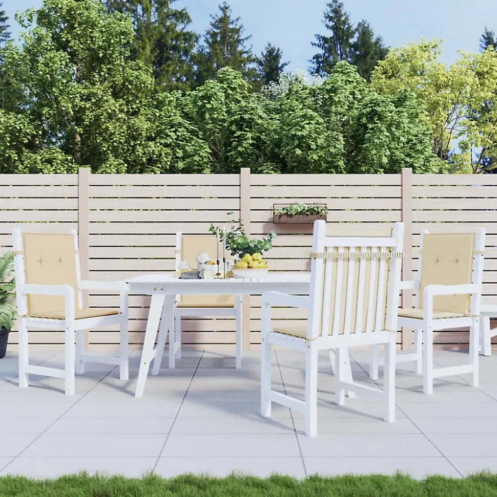 Prolenta Premium - Coussins de chaise de jardin à dossier bas lot de 4 beige