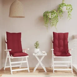 Prolenta Premium - Coussins de chaise à dossier haut lot de 2 rouge bordeaux