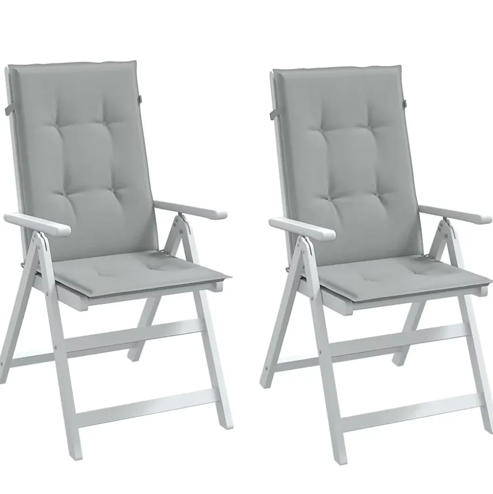 Prolenta Premium - Coussins de chaise à dossier haut lot de 2 gris clair mélangé