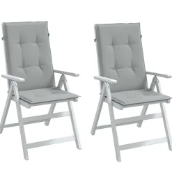Prolenta Premium - Coussins de chaise à dossier haut lot de 2 gris clair mélangé