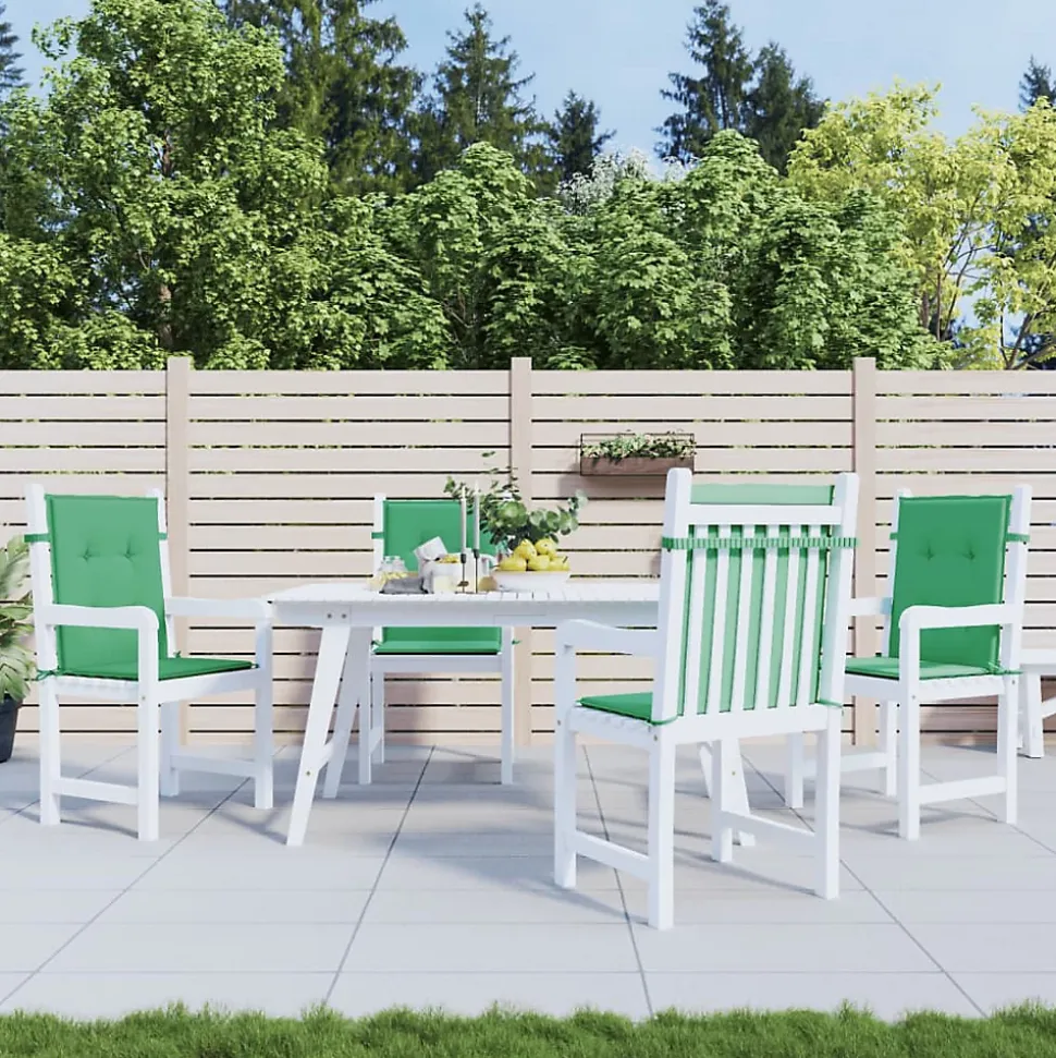 Prolenta Premium - Coussins de chaise de jardin à dossier bas lot de 4 vert