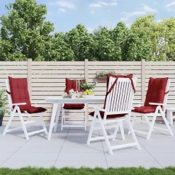 Prolenta Premium - Coussins de chaise à dossier haut lot de 4 rouge bordeaux