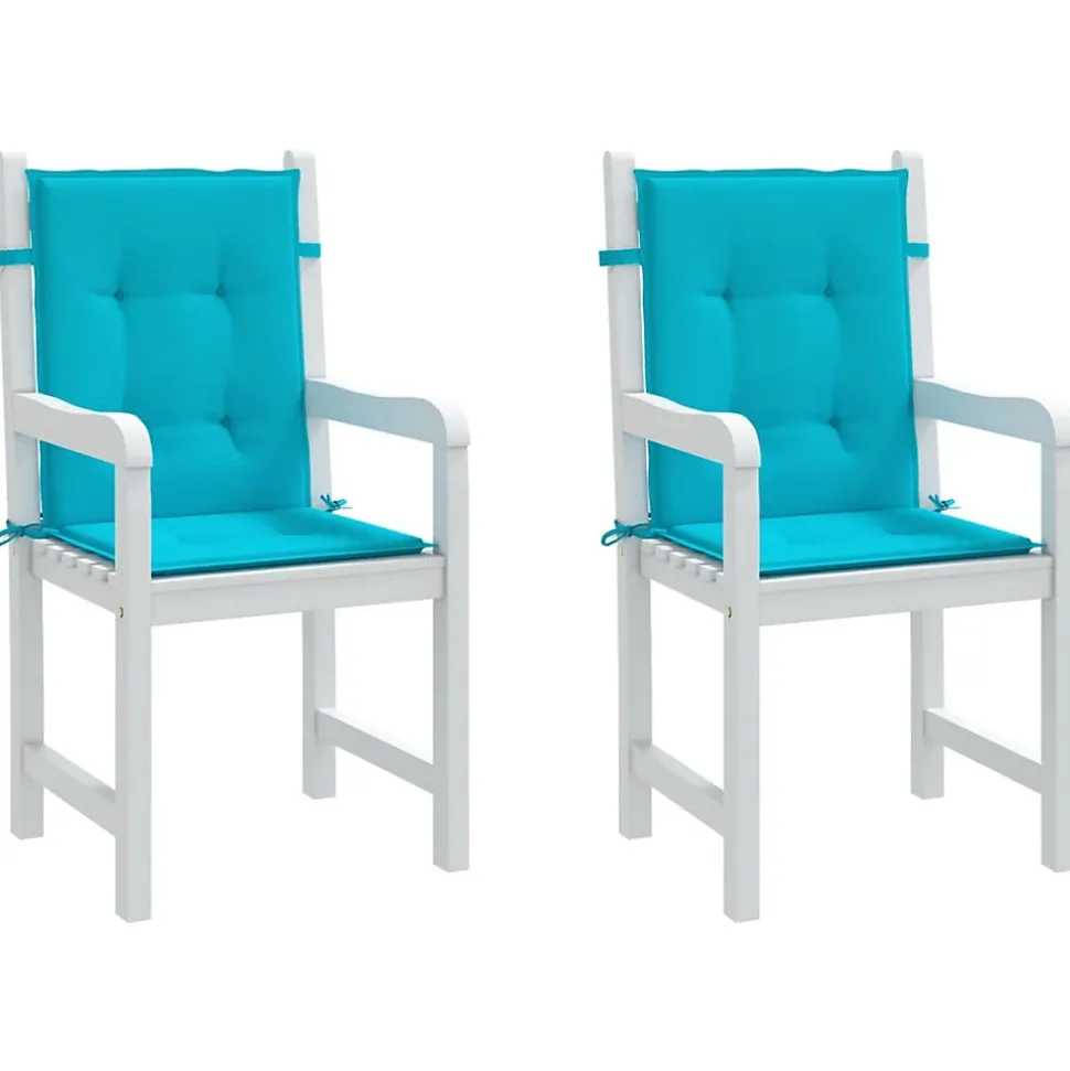 Prolenta Premium - Coussins de chaise à dossier bas lot de 2 turquoise tissu