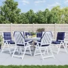 Prolenta Premium - Coussins de chaise à dossier bas lot de 6 bleu marine