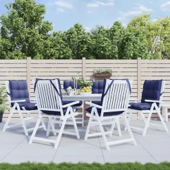 Prolenta Premium - Coussins de chaise à dossier bas lot de 6 bleu marine