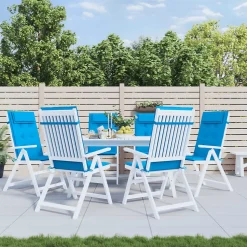 Prolenta Premium - Coussins de chaise à dossier haut lot de 6 bleu clair