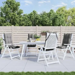 Prolenta Premium - Coussins de chaise à dossier haut lot de 4 gris tissu oxford