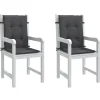 Prolenta Premium - Coussins de chaise à dossier bas lot de 2 anthracite mélangé
