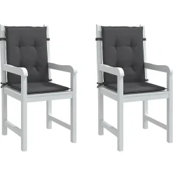 Prolenta Premium - Coussins de chaise à dossier bas lot de 2 anthracite mélangé