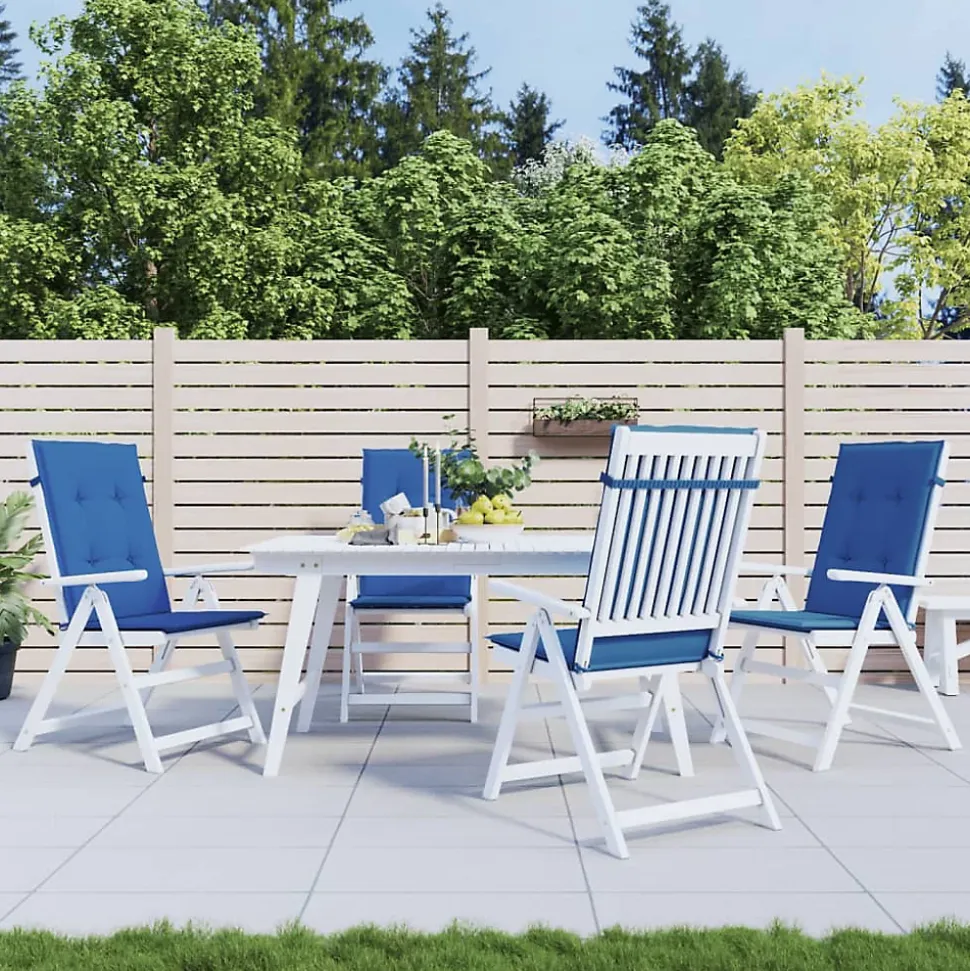 Prolenta Premium - Coussins de chaise de jardin à dossier haut lot de 4 bleu royal