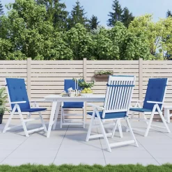 Prolenta Premium - Coussins de chaise de jardin à dossier haut lot de 4 bleu royal
