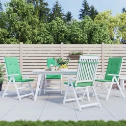 Prolenta Premium - Coussins de chaise de jardin à dossier haut lot de 4 vert tissu