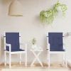 Prolenta Premium - Coussins de chaise à dossier bas lot de 2 bleu marine tissu