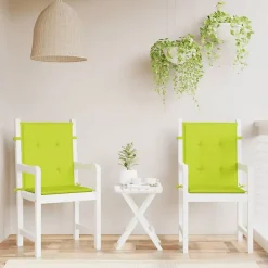 Prolenta Premium - Coussins de chaise de jardin à dossier bas lot de 2 vert vif