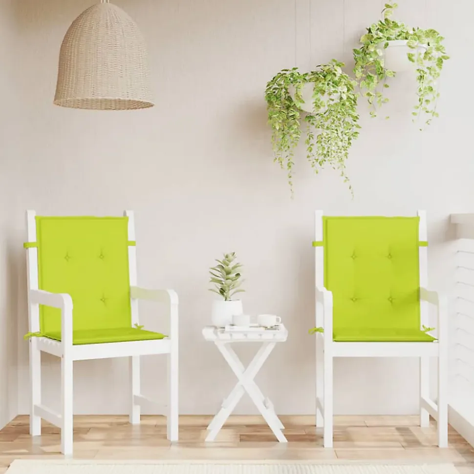 Prolenta Premium - Coussins de chaise de jardin à dossier bas lot de 2 vert vif