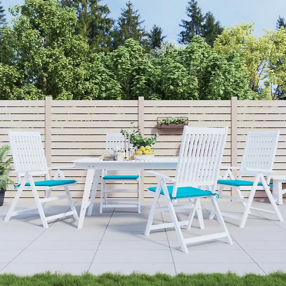 Prolenta Premium - Coussins de chaise de jardin lot de 4 turquoise 40x40x3cm tissu