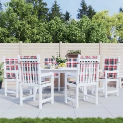 Prolenta Premium - Coussins de chaise de jardin à dossier bas lot de 6 rouge