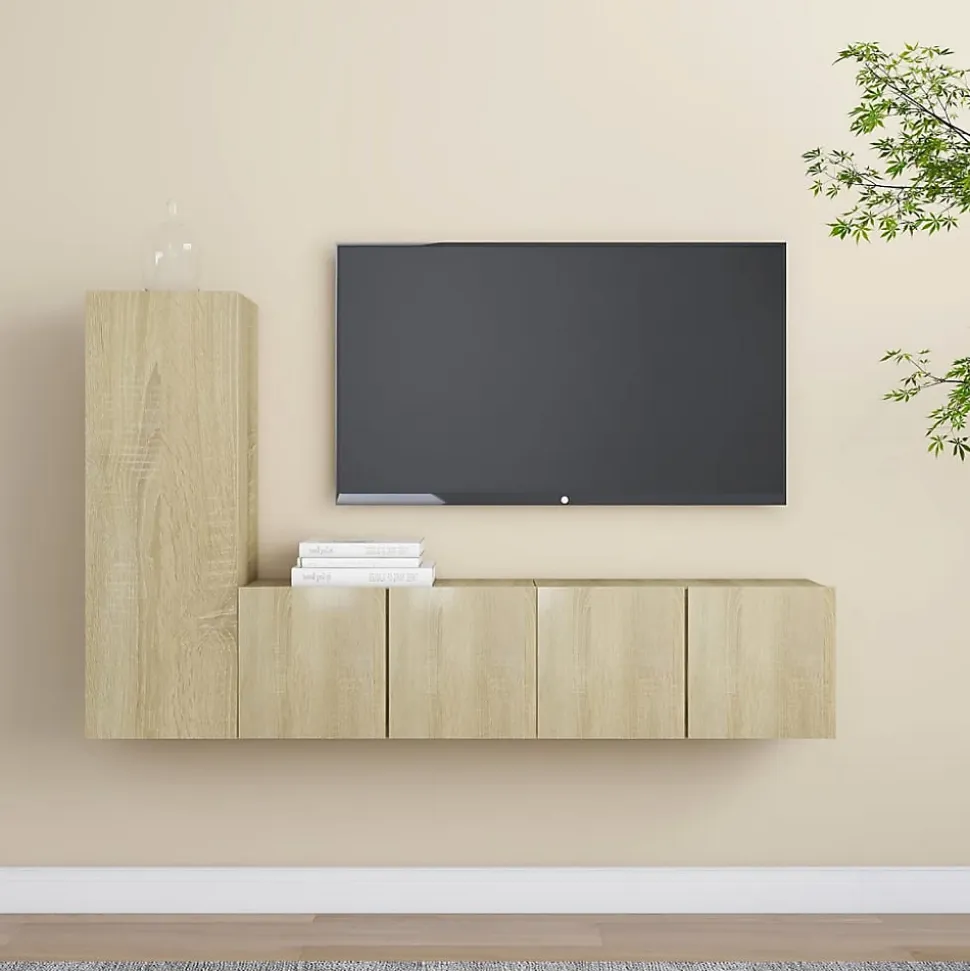 Prolenta Premium - Ensemble de meubles TV 3 pcs Chêne sonoma Bois d'ingénierie