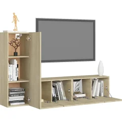 Prolenta Premium - Ensemble de meubles TV 3 pcs Chêne sonoma Bois d'ingénierie