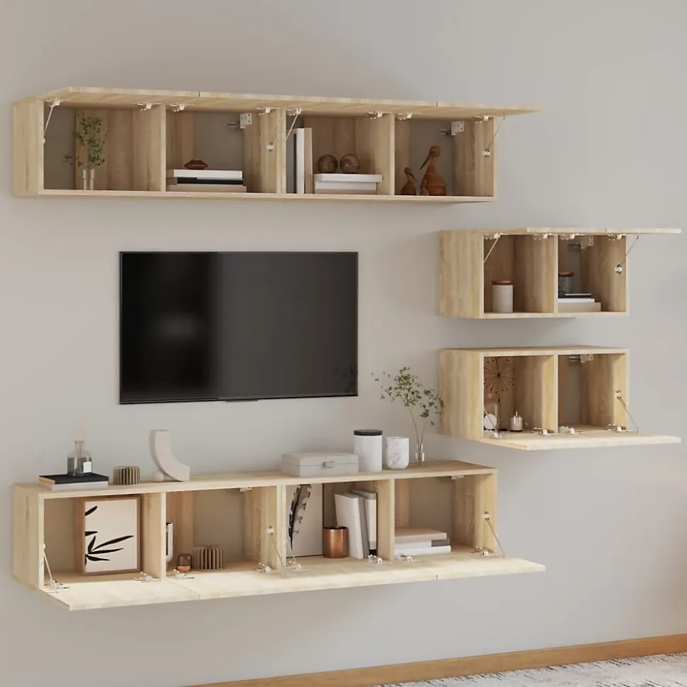 Prolenta Premium - Ensemble de meubles TV 6 pcs Chêne sonoma Bois d'ingénierie