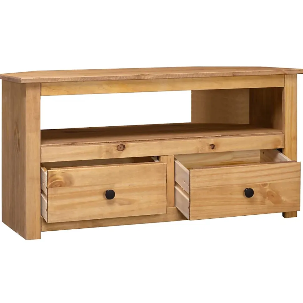 Prolenta Premium - Meuble TV d'angle 93x49x49 cm Pin solide Assortiment Panama
