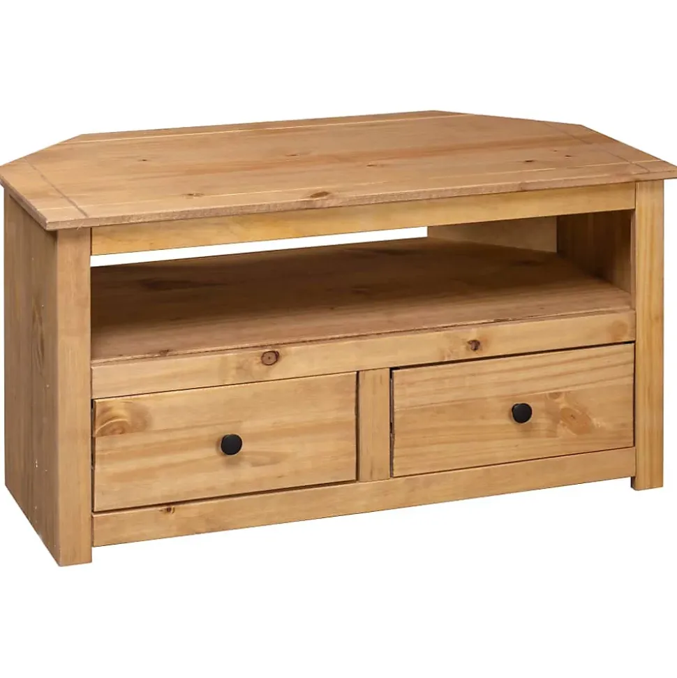 Prolenta Premium - Meuble TV d'angle 93x49x49 cm Pin solide Assortiment Panama