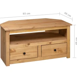 Prolenta Premium - Meuble TV d'angle 93x49x49 cm Pin solide Assortiment Panama