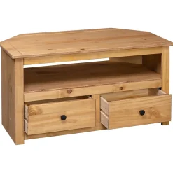 Prolenta Premium - Meuble TV d'angle 93x49x49 cm Pin solide Assortiment Panama