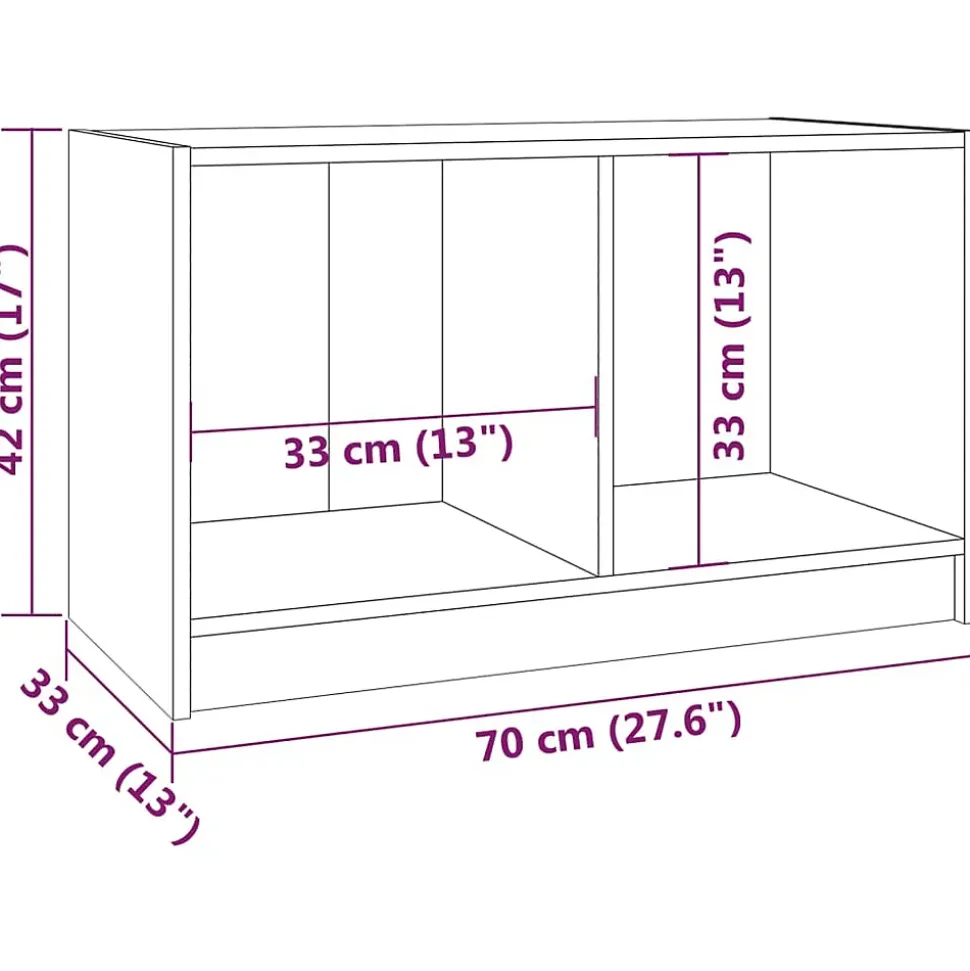 Prolenta Premium - Meuble TV Gris 70x33x42 cm Bois de pin massif
