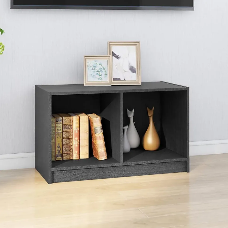 Prolenta Premium - Meuble TV Gris 70x33x42 cm Bois de pin massif