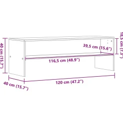 Prolenta Premium - Meuble TV chêne marron 120x40x40 cm bois d'ingénierie