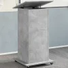 Pupitre avec roues et tiroir gris béton bois d'ingénierie vidaXL