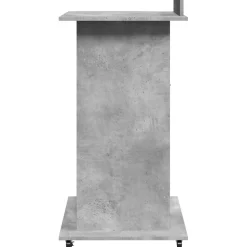 Pupitre avec roues et tiroir gris béton bois d'ingénierie vidaXL