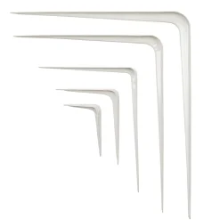 Équerre emboutie en acier blanc H. 40 x L. 35 cm