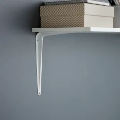 Équerre emboutie en acier blanc H. 15 x L. 12,5 cm