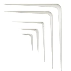 Équerre emboutie en acier blanc H. 15 x L. 12,5 cm