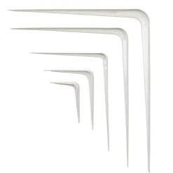 Équerre emboutie en acier blanc H. 10 x L. 7,5 cm