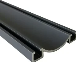 Rail bas alu pour placard coulissant - 3000mm - Gris ardoise