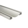 Rail bas alu pour placard coulissant - 3000mm - Anodisé argent