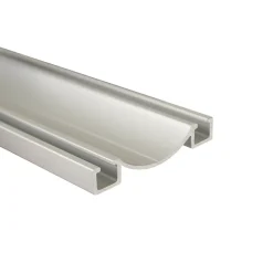 Rail bas alu pour placard coulissant - 2000mm - Anodisé argent