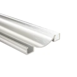 Rail bas alu pour placard coulissant - 2000mm - Inox Brossé